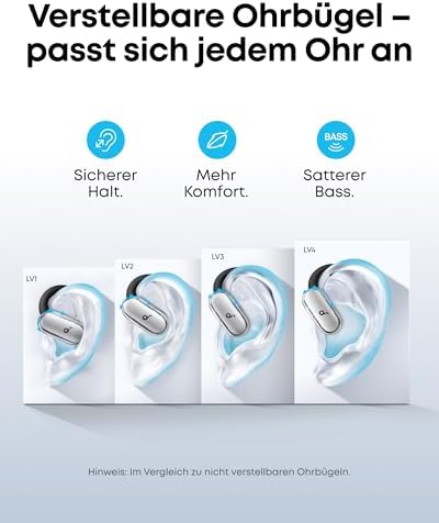 by Anker V40i, Open-Ear Kopfhörer, verstellbar für jedes Ohr