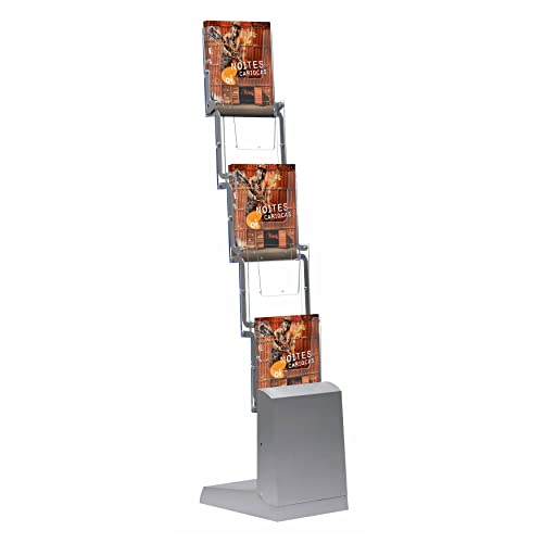 DISPLAY SALES A4 Folding Borchure Display | Display Stand with 5 Acrylic Compartments | A4 Leaflet Display with Carry Bag | Ideal for Brochure, Catalogue, Flyer