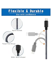 Cable USB tipo C, cable HI, 2 unidades, chapado en oro, alta velocidad, carga rápida, cable de nailon trenzado USB-A a USB-C, cable de carga para Google Pixel XL Nexus 5X 6P, LG G5, HTC 10, Lumia 950 XL, Oneplus 2 3, más