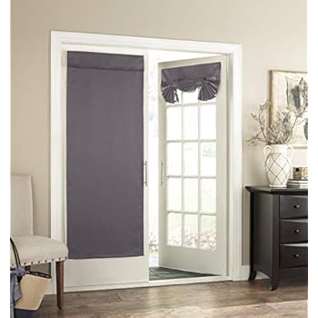 Eclipse French Door Curtain -Tricia Tie Up Light Filtering Single Panel Drapes for Patio, for Living Room and Bedroom, 26