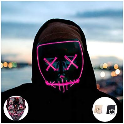 Light up Mask Led Mask Halloween Mask Led Mask Light up Mask Scary Mask for Festival Cosplay Halloween Costume Party