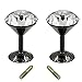 Hipiwe 2 Packs Glass Crystal Curtain Holder, 60mm Curtain Hook, Window Drapery Tie Backs Clips, Wall Cap Coat Hook Hanger Tassel Holder (Black)