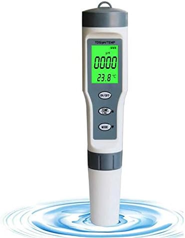 iSunday 3 in 1 Water Quality Test Pen High Precision TDS/PH/TEMP 0-14 PH Measurement Range for Swimming Pool Home Detection (With Blacklight)