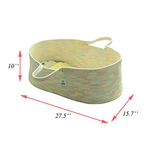 ICEBLUE Spacious Soft Moses Basket Cradle Bedding Set Nursery Storage Basket Toy Basket Baby Shower gift set (gender-neutral) - Thumbnail 2