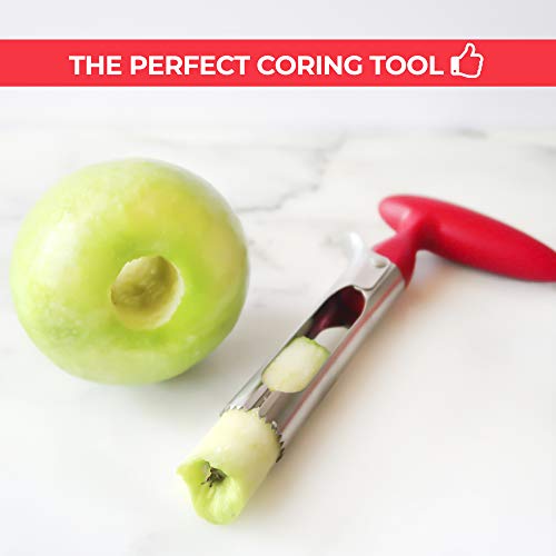Zulay Premium Apple Corer Tool Stainless Steel, Ultra Sharp Serrated Blades for Easy Coring