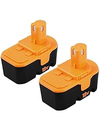 Topbatt - Batería de repuesto para Ryobi 18V One+ Plus P100 P101 ABP1801 ABP1803 130224028 130224007 (2 unidades)
