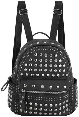 Gothic Punk Rock Faux Leather Backpack Studded Skull Tassels Daypack Amazon.com: SandraWang ‌Gothic Skull Studded Backpack for  main image 2