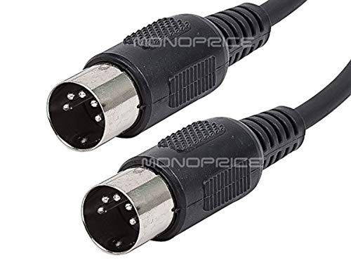 Monoprice MIDI Cable - 25 Feet - Black with Keyed 5-Pin DIN Connector, Molded Connector Shells - //medicalbooks.filipinodoctors.org