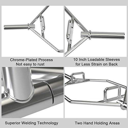 GYMAX Olympic Hex Bar, Folding Trap Bar 56" Chrome Finish Hex Weight