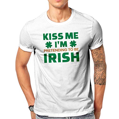 St Patricks Day Shirt Men,SMALLE◕‿◕ Mens St Patricks Print Casual Short-Sleeved St Patricks Day Shirt