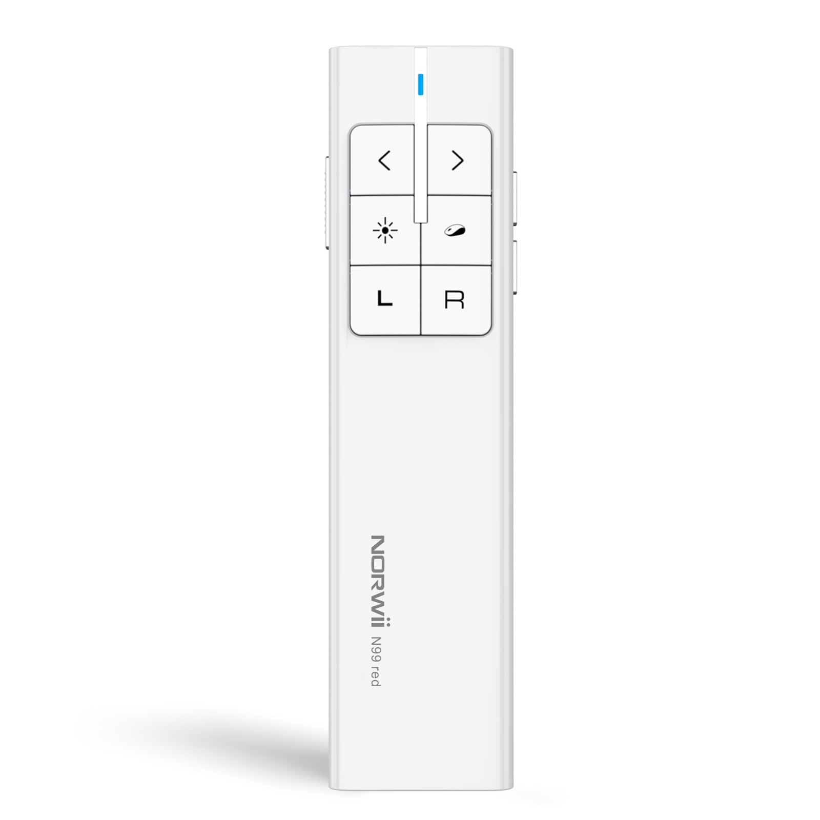 Norwii N99 Wireless Presenter with Air Mouse, Rechargeable Hyperlink Volume Control Presentation Clicker PowerPoint Remote Control Laptop Clicker 2.4GHz (White)