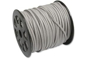 UnCommon Artistry Faux Leather Suede Beading Cord (Light Gray, 20 ft)