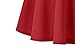 Women's Basic Versatile Stretchy Flared Casual Mini Skater Skirt (X-Large, Red)