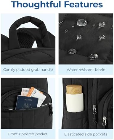 Laptop Rucksack für Frauen, Reiserucksack Schulrucksack Teenager Gesteppter Tagesrucksack, Wasserfeste Büchertasche für 15,6-Zoll-Laptop, College Reise Beige