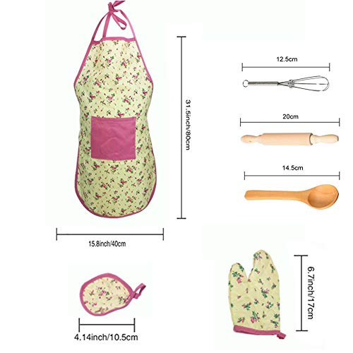 image for Per 6pcs Kids Baking Set, Children Bakeware Kit Include Apron,Oven Glo