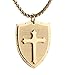 HZMAN Shield Armor of God Ephesians 6:16-17, Faith Cross Stainless Steel Pendant Necklace