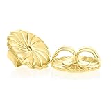 14k Yellow Gold Earring Back Replacement Secure Comfortable Ear Locking Tension Grip Tight Nut (Large)