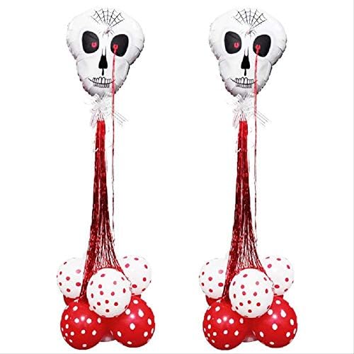 IGUIG Halloween props 2 Sets Column Balloons Aluminum Foil Latex Balloon Halloween Party Supplies Props Decorations Favors Ornaments