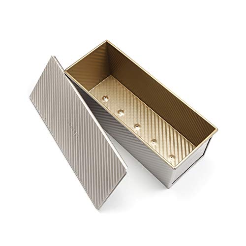 MONFISH Pullman loaf pan Bread loaf tin w slidable lid allumiumed Steel 1000g Dough champgne