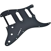 Dopro 11 Hole Matte Aluminum Strat HSS Style Pickguard Metal Anodized ST Pick Guard Scratch Plate for USA/Mexico ST/Strat Matte Black