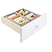 mDesign Soft Fabric Dresser Drawer and Closet Storage Organizer for Kids/Toddler Room, Nursery, Playroom, Bedroom - Chevron Zig-Zag Print - Organizing Bins in 2 Sizes - Set of 3 - Taupe/Natural