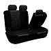 FH Group Universal Fit Full Set Trendy Elegance Car Seat Cover, (Black) (FH-FB060115, Airbag compatible and Split Bench, Fit Most Car, Truck, Suv, or Van)