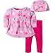 Gerber Baby Girls' 3-Piece Top, Pant and Cap Set, Large dots/Pink 3-6 Months