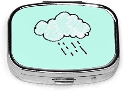 緑の雲雨 ピルケース 習慣薬箱 おしゃれ 薬ケース 常備薬 携帯ケース ミラー付き 小物