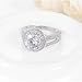 FENDINA 925 Sterling Silver Round Split Shank Bridal Engagement Rings for Women