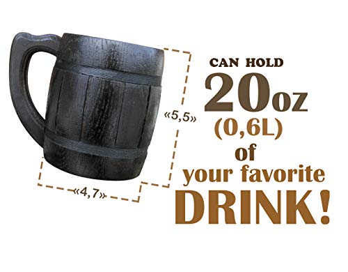 Beer Mug Wooden Handmade Retro Brown Color - Wood Carving Beer Mug of Wood Eco Friendly Great Gift Ideas Beer Mug for Men. Wooden Beer Tankard - Limited TIME Offer