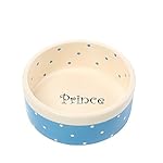 Cat Dog Ceramic Bowls 6 Inch Pet Food Water Bowl Cartoon Style Pet Feeder Blue