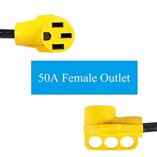 Epicord RV Cord RV Y Adapter Cord 50 Amp Male Plug(14-50P) to 2 Female Connector (ERP-RV-302M50F)