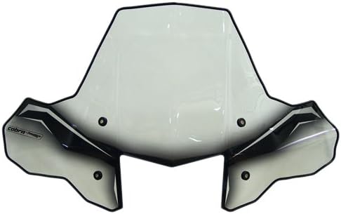 PowerMadd 24572 ProTEK Windshield for ATV - Rapid Release Mount - Clear with black graphics and headlight cut-out