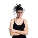 Seven Flowers Fascinator Feather Fascinators for Women Pillbox Hat for Wedding Party Derby Royal Banquet Black primary