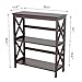 Yaheetech 3 Tier Espresso Finish Wood Entryway Table Bookcase Bookshelf Display Rack Stand Storage Shelving Unit