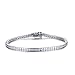 Mia Sarine Womens Cubic Zirconia Channel Set Tennis Bracelet in Rhodium Plated Sterling Silver
