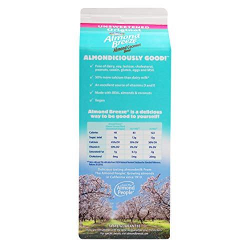 Almond Breeze Almond Coconut, Unsweetened Original, Almondmilk and Coconutmilk Blend, 64, fl oz - Thumbnail 2