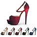 ZriEy Women Sandals 14CM / 5.5 inches High-Heeled Peep Toe Platform Party Sandals for Wedding Working Shoes Double Color