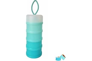 Baby Milk Powder Formula Dispenser, BJLIIO Non-Spill Portable and Stackable Formula Travel Container, 4 Layers Twist Lock Snack Storage Container for Protein Powder, Nuts, Small Fruit, BPA Free