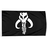Mandalorian flag banner 3x5ft (Black+White)