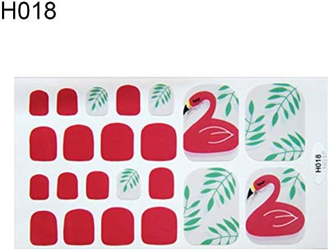 clifcragrocL Toenail Stickers,Heart Moon Leaf Waterproof Toe Nail Stickers Full Cover Decals Adhesive Wraps 18#