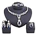 Exquisite Zircon Crystal Necklace Earring Bracelet Ring Bridal Jewelry Sets for Women Gift Party Wedding Prom