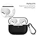 AirPods Pro Case, ELECDOLPH Soft Silicone Cover for AirPods Pro Case, Slim-Fit, Visible Front LED, Scratch-Resistant Case Skin for AirPods Pro Charging Case (Black)