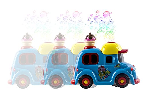 Bubble Blowing Ice Cream Truck Toy for kids toddlers Battery Operated Toy Ice Cream Truck Car w/ Lights & Sound Music-Comes with Bubbles - Thumbnail 3