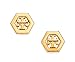 Tory Burch Hex-Logo Stud Earrings 16k Gold Tone