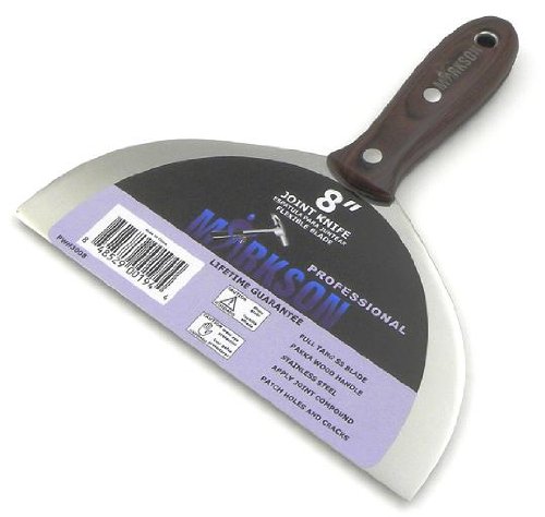 Markson Brazilian Pakka Proffesional Wooden Handle Stainless Steel Putty Spatula, Joint Tool, 8" Flex Scraper