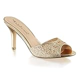 Fabulicious Women's LUCY01/Ggfa Dress Sandal, Gold Glitter Mesh Fabric, 9 M US