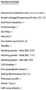 DeLonghi Oil Filled Radiator Multicolour 2000W view 10
