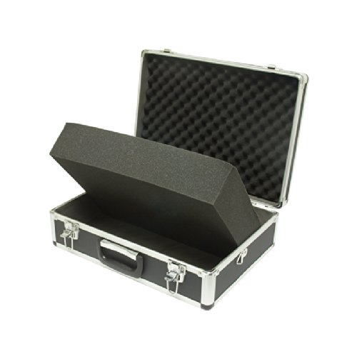 SRA Cases Aluminum Hard Case with Foam Insert, Black, 18.1 x 13 x 6