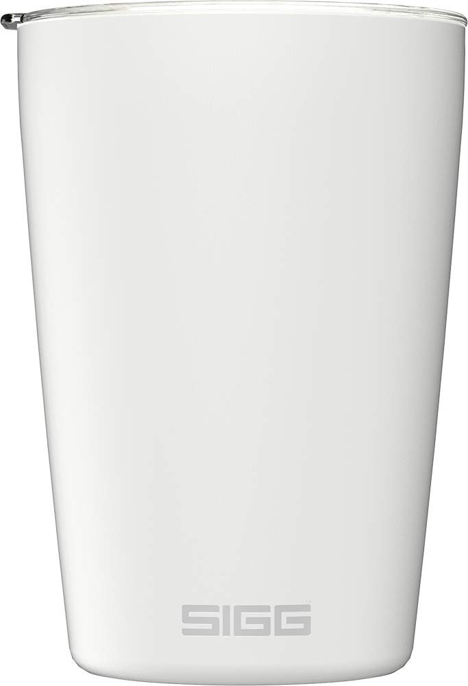 Sigg - Coffee Travel Mug Neso Pure Ceram - with Tritan Lid - Dishwasher Safe - Lightweight - BPA Free - 18/8 Stainless Steel - White - 0.3 L